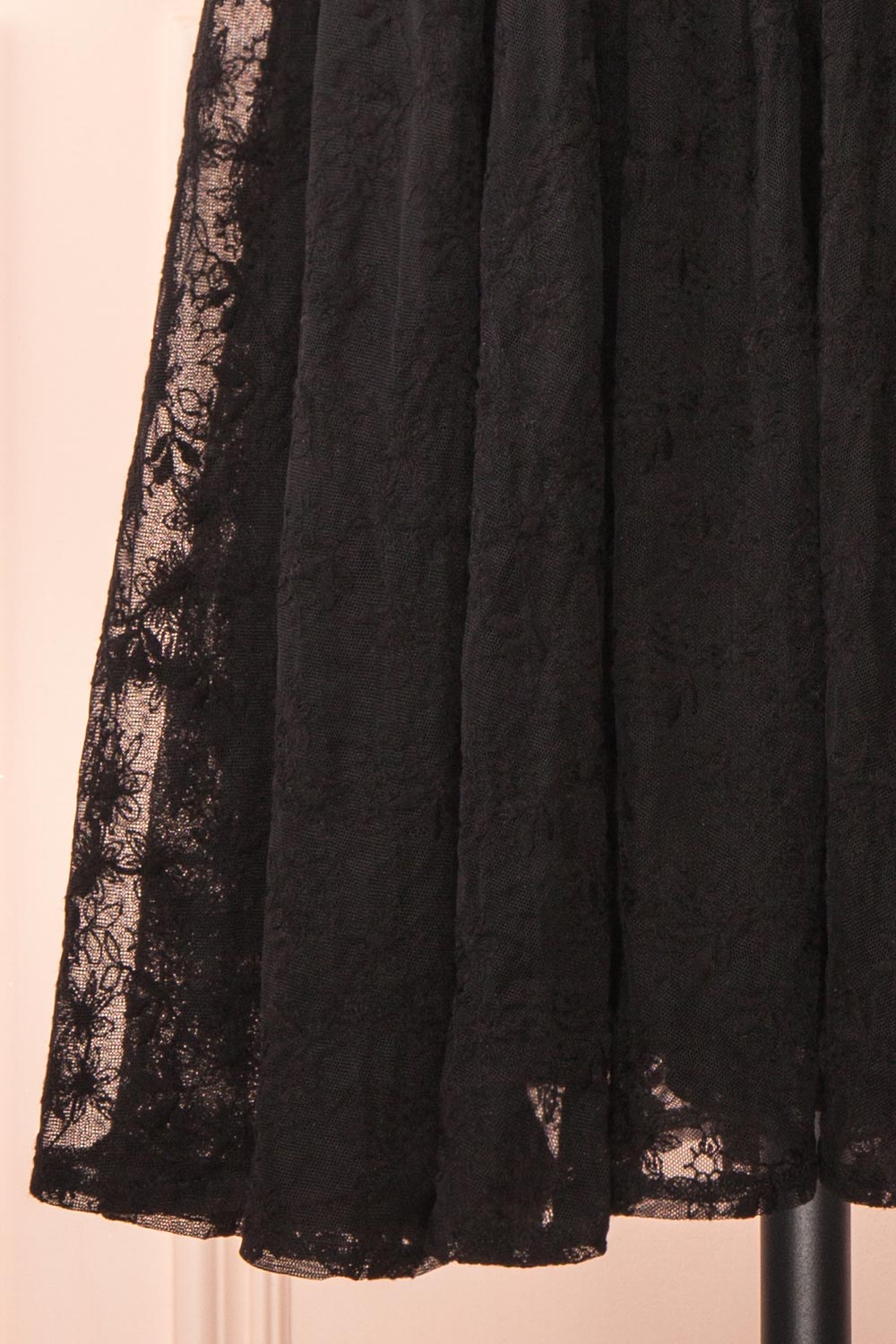 Liyan Black Short Floral Dress | Boutique 1861  bottom