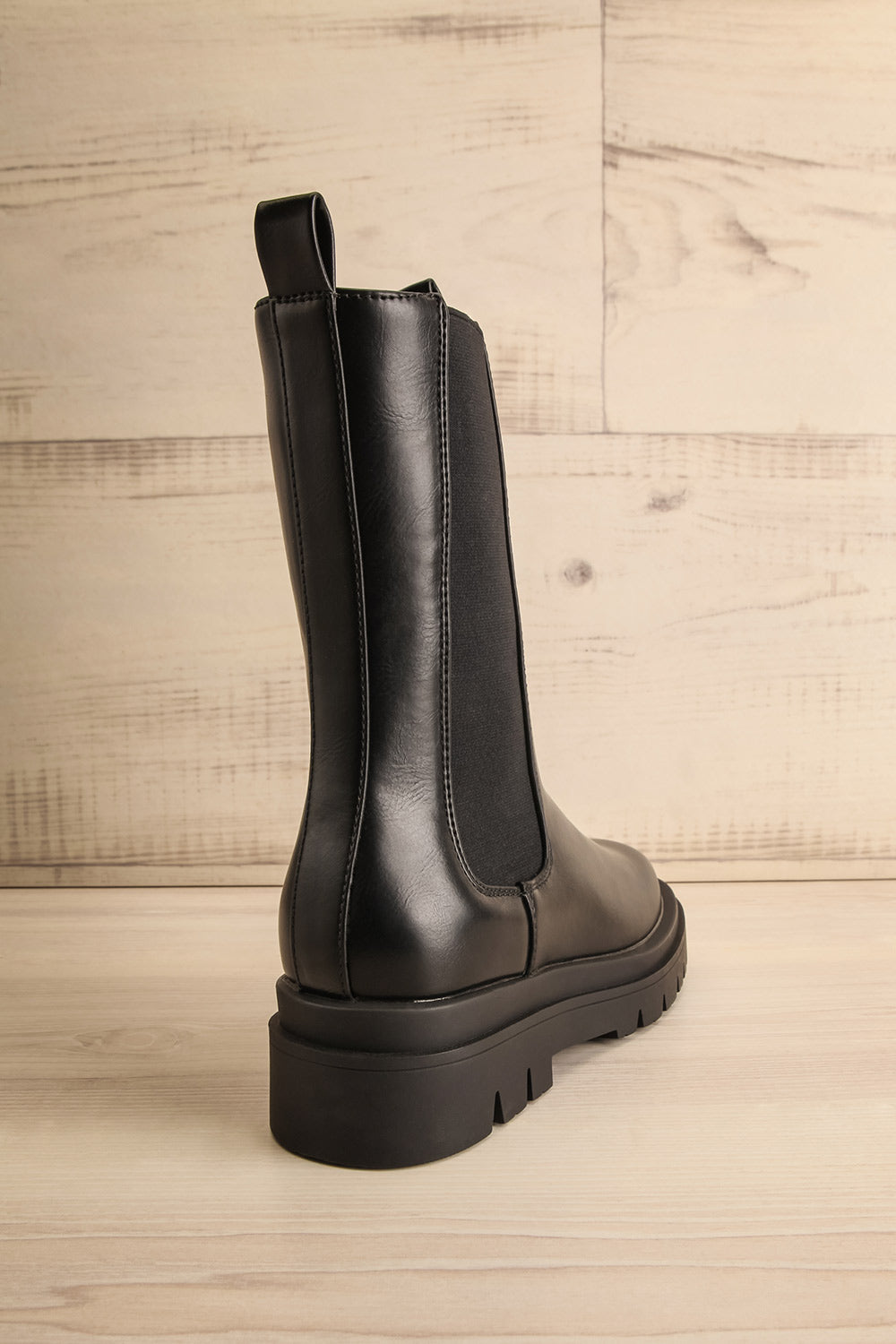 Lommel Black Rain Boots | La petite garçonne back view