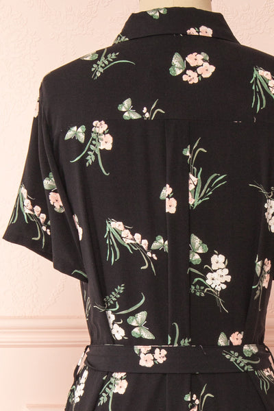 Loona Floral Midi Shirt Dress | Boutique 1861 back close-up