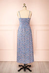 Loranda Blue Colourful Maxi Dress w/ Ruffles | Boutique 1861  back view