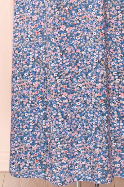 Loranda Blue Colourful Maxi Dress w/ Ruffles | Boutique 1861  bottom