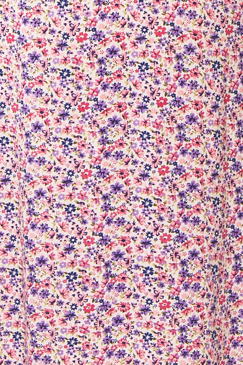 Loranda Pink Colourful MaxiDress w/ Ruffles | Boutique 1861  fabric 