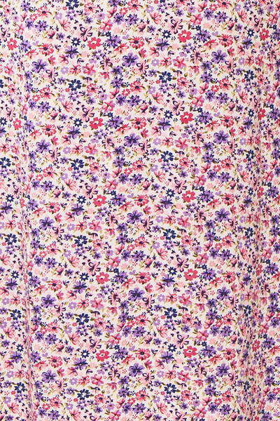 Loranda Pink Colourful MaxiDress w/ Ruffles | Boutique 1861  fabric