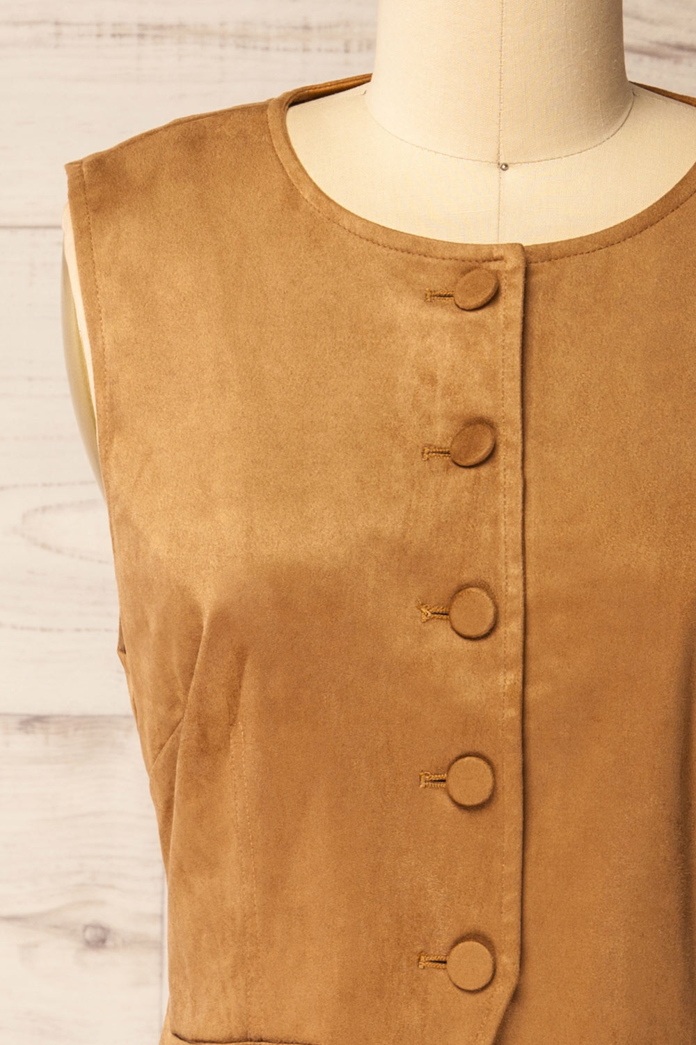 Loreto | Haut en Velours Caramel Sans Manches