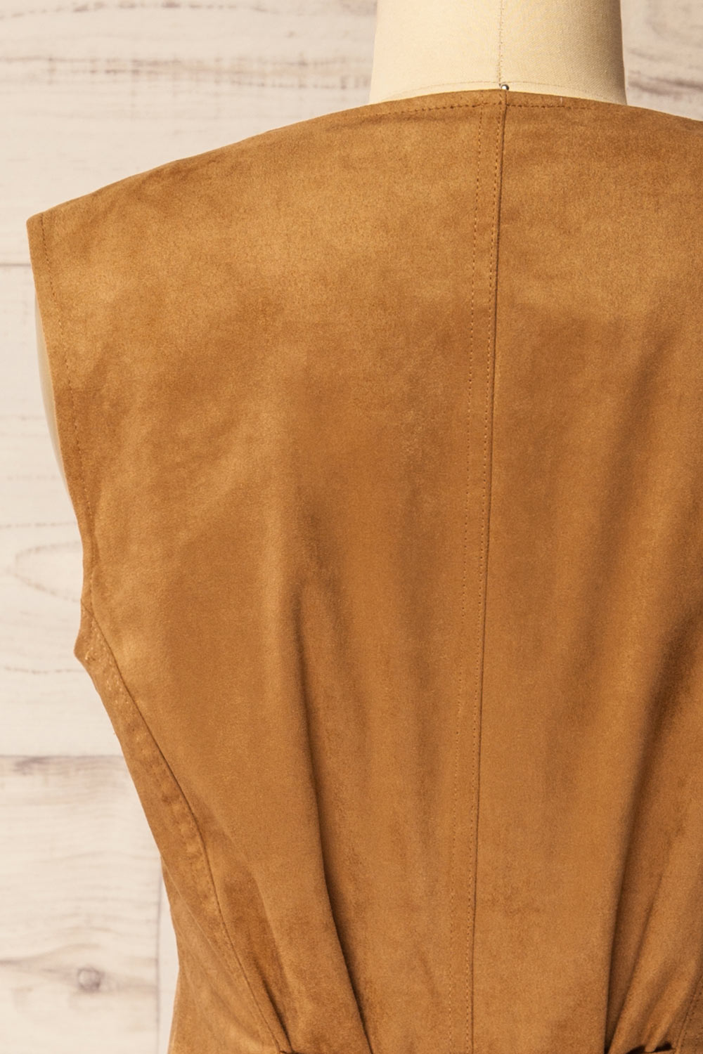 Loreto | Haut en Velours Caramel Sans Manches