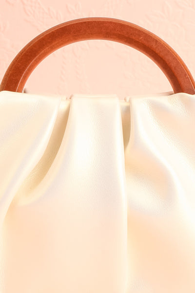 Lottie White Pearlescent Faux Leather Bag | Boutique 1861 detail close-up