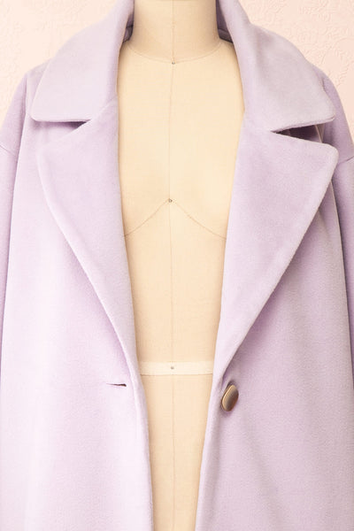 Louanne Lilac Felt Coat | Boutique 1861 open close-up