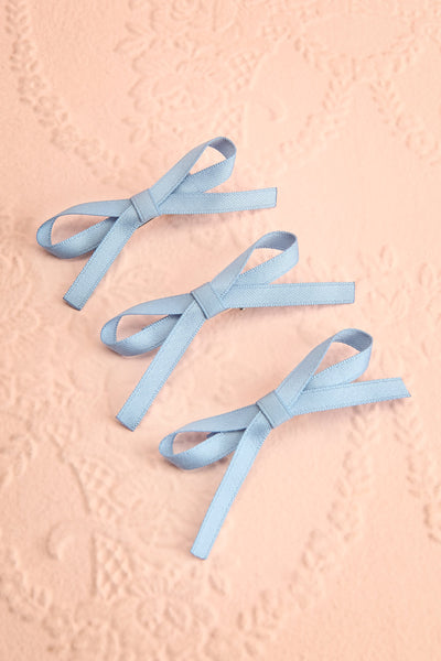 Lovsky Blue Set of 3 Bow Hair Clips | Boutique 1861 view