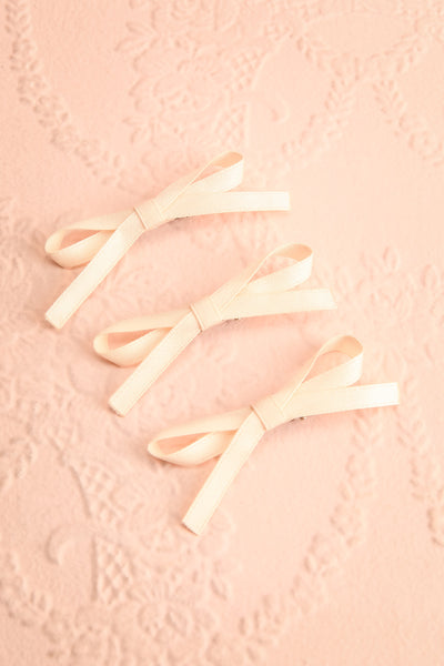 Lovsky Ivory Set of 3 Bow Hair Clips | Boutique 1861 view