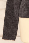 Luanda Grey Long Ribbed Sweater | La petite garçonne sleeve close-up