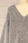 Lucienne Grey Midi Fuzzy Knit Dress | La petite garçonne  back