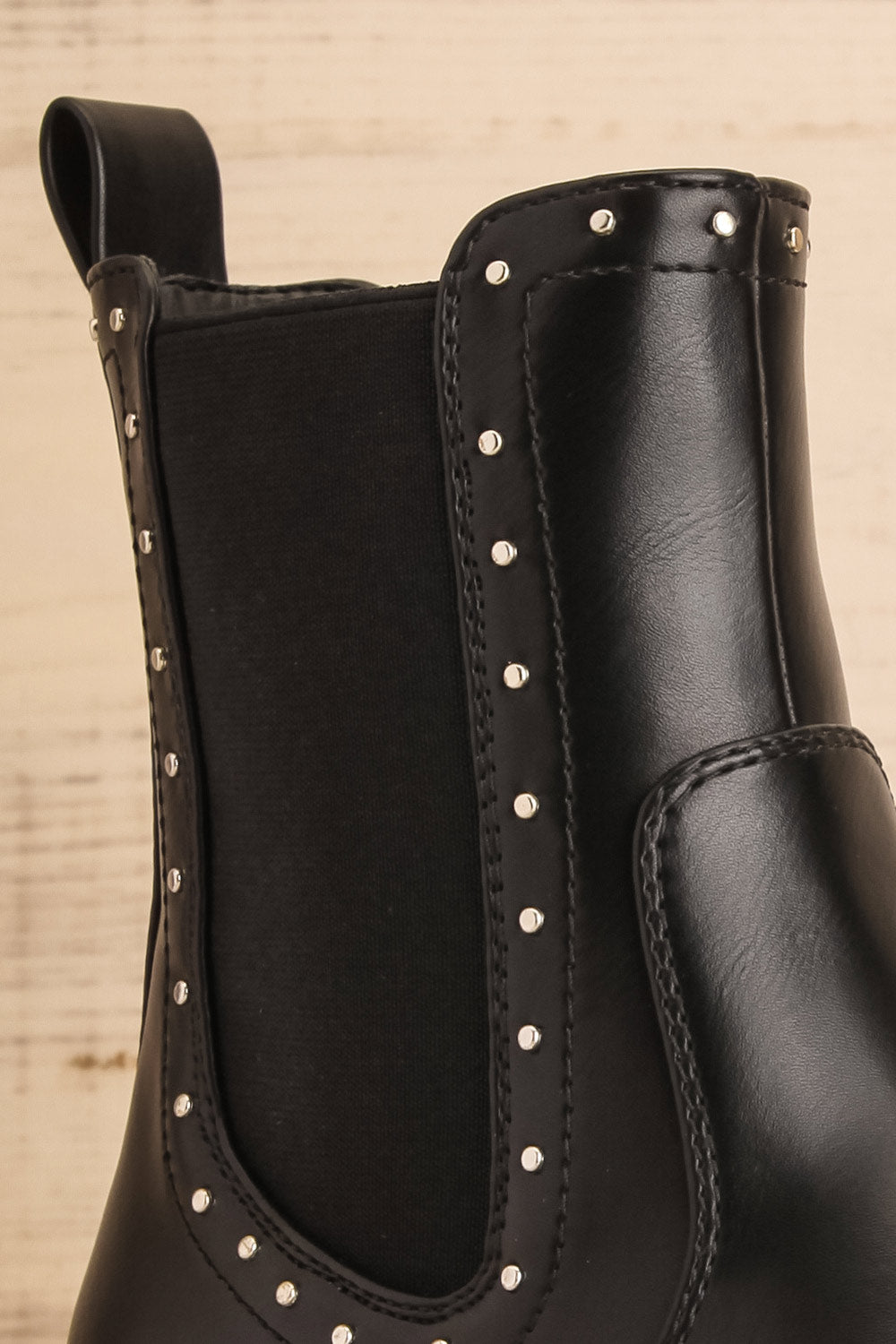 Luena Black Studded Chelsea Boots | La petite garçonne top