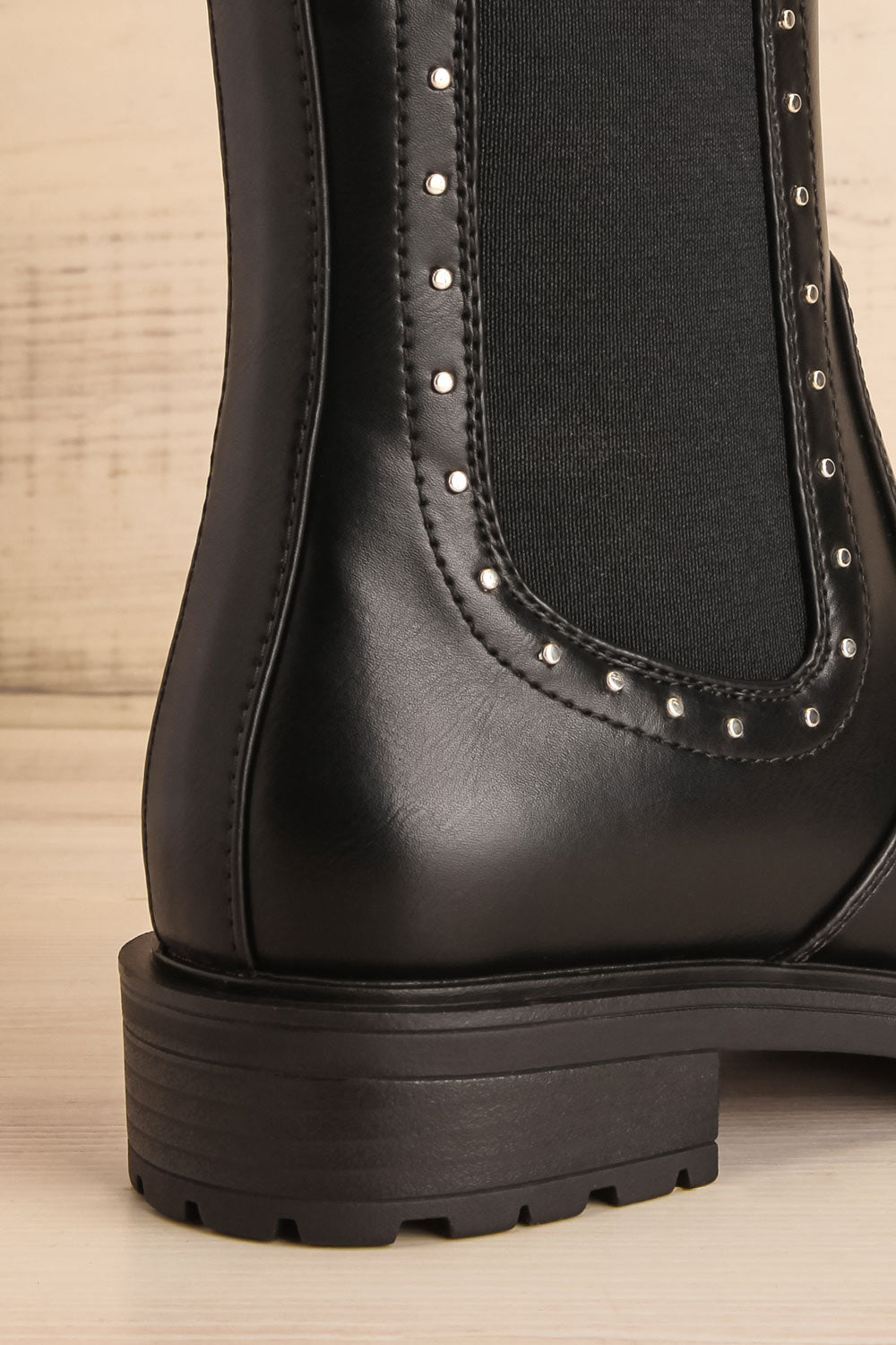 Luena Black Studded Chelsea Boots | La petite garçonne back 