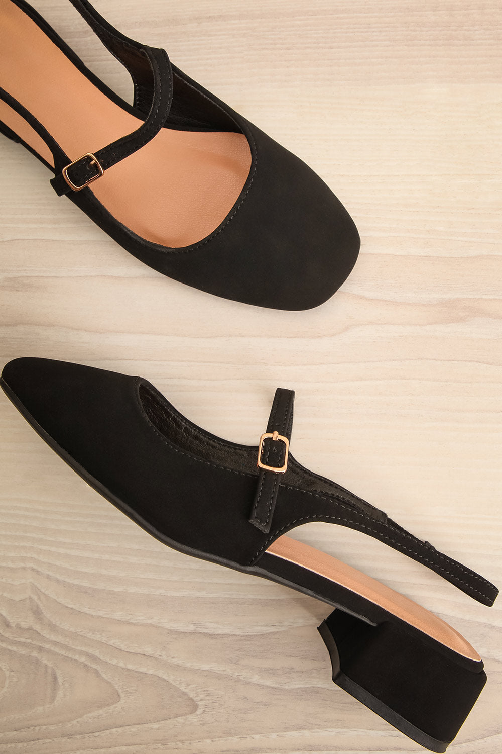 Lulu Black Velvet Flats | La petite garçonne flat view