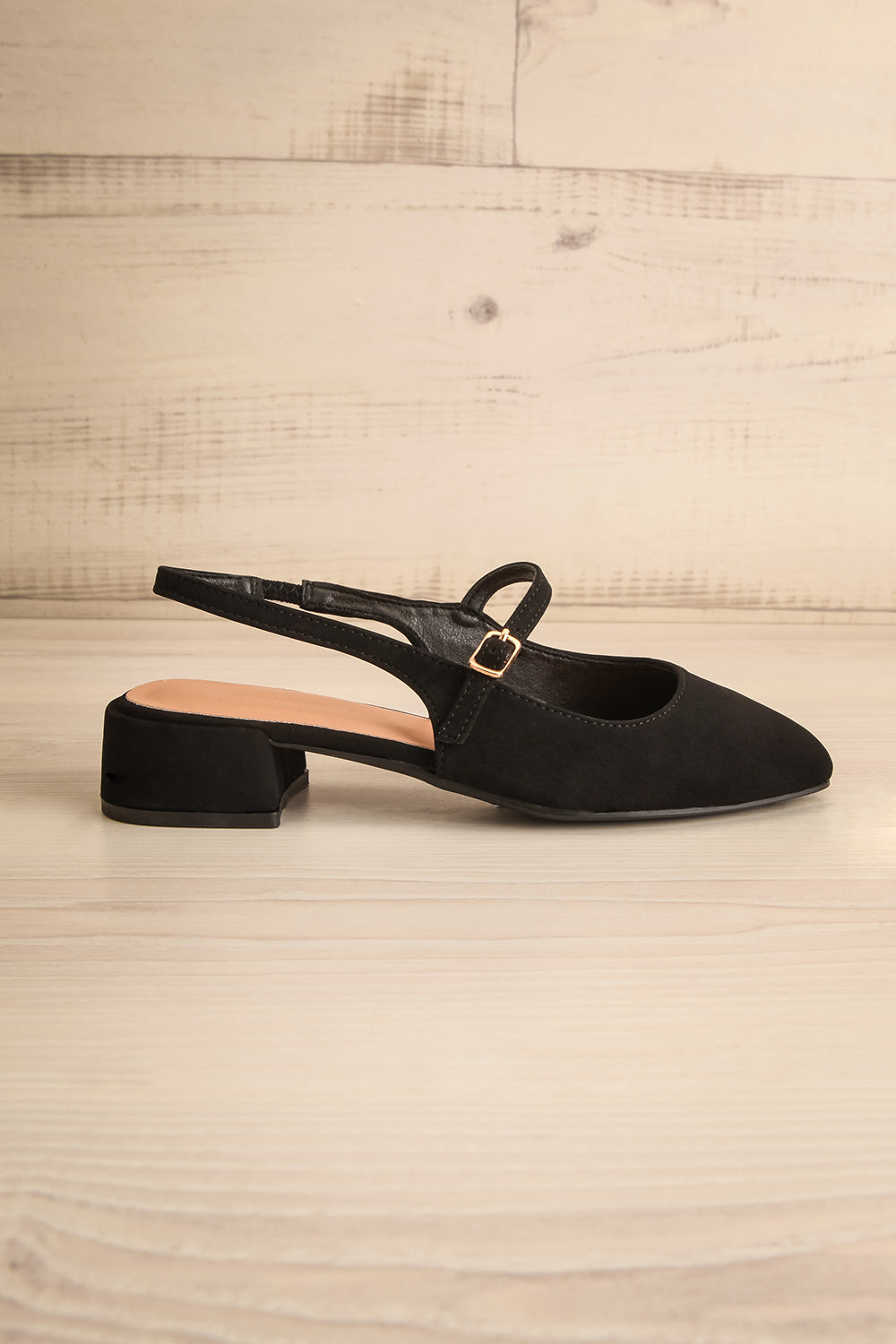 Lulu Black Velvet Flats | La petite garçonne side view