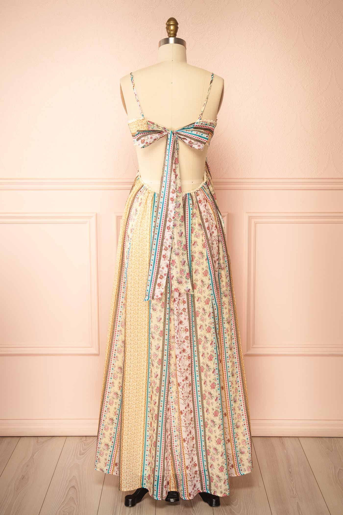 Back view Lumora Multicoloured Maxi Dress with Pockets at la boutique 1861