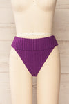 Luzalaka Purple Ribbed Bikini Bottom | La petite garçonne front view
