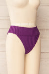 Luzalaka Purple Ribbed Bikini Bottom | La petite garçonne side view