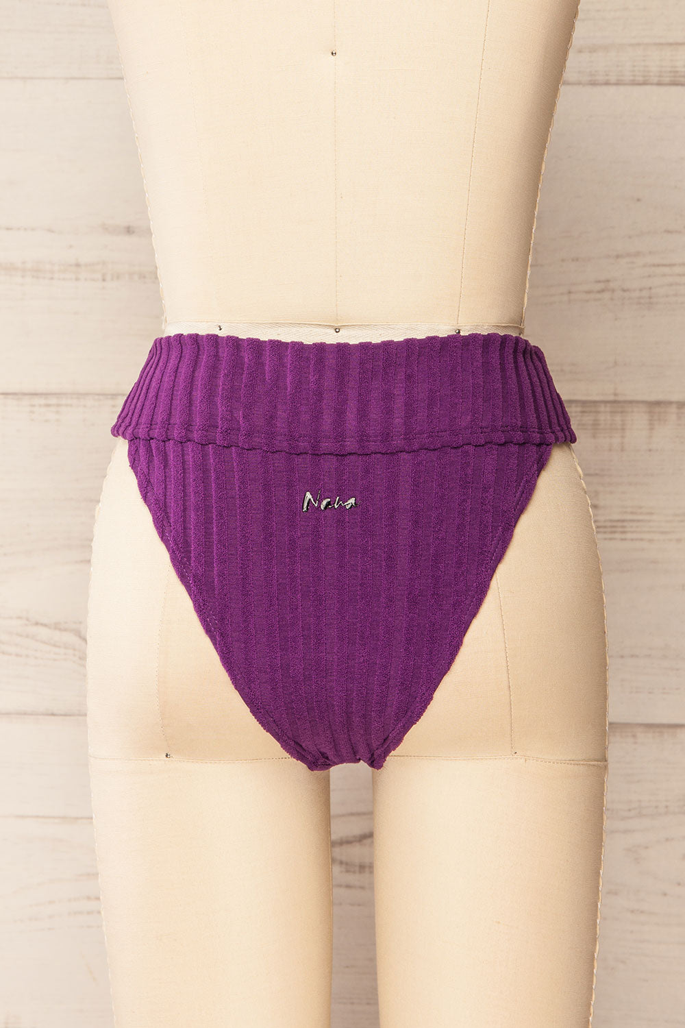 Luzalaka Purple Ribbed Bikini Bottom
