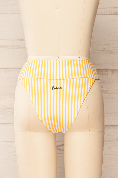 Luzalaka Yellow Striped Bikini Bottom | La petite garçonne back view