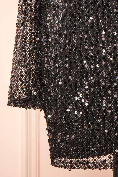 Lyrissa Black Short Mesh Sequin Dress | Boutique 1861 bottom