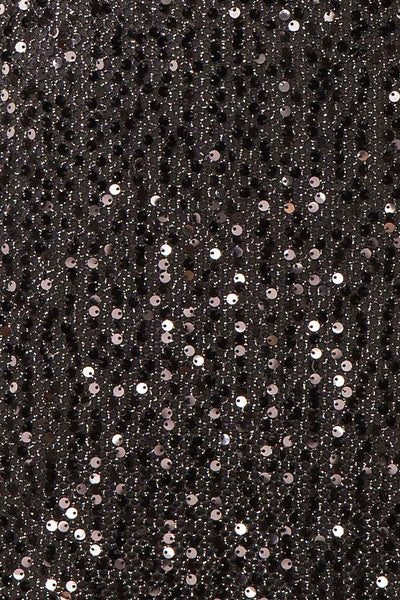 Lyrissa Black Short Mesh Sequin Dress | Boutique 1861 fabric