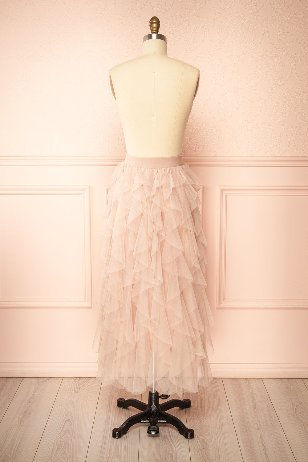 Lysis Ruffled Pink Low Cut Skirt | Boutique 1861 back view