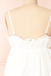 Lyssa White Midi Dress w/ Empire Waist | Boutique 1861  back close-up