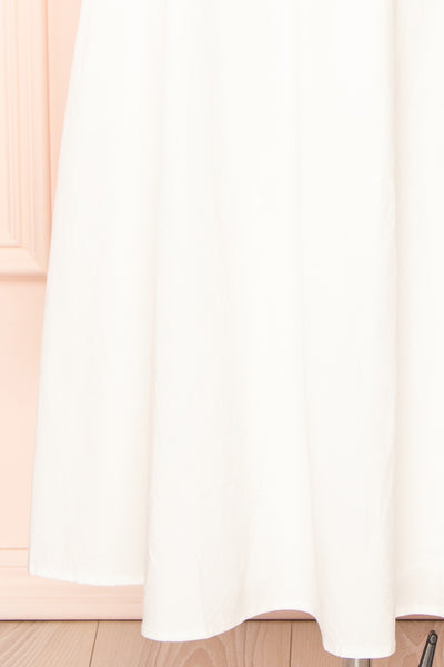 Lyssa White Midi Dress w/ Empire Waist | Boutique 1861  bottom