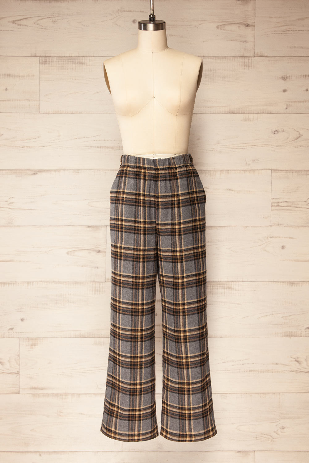 Machermo Plaid Wide Leg Pants | La petite garçonne front view