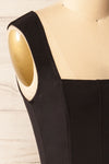 Macon Black Corset Crop Top | La petite garçonne side close-up