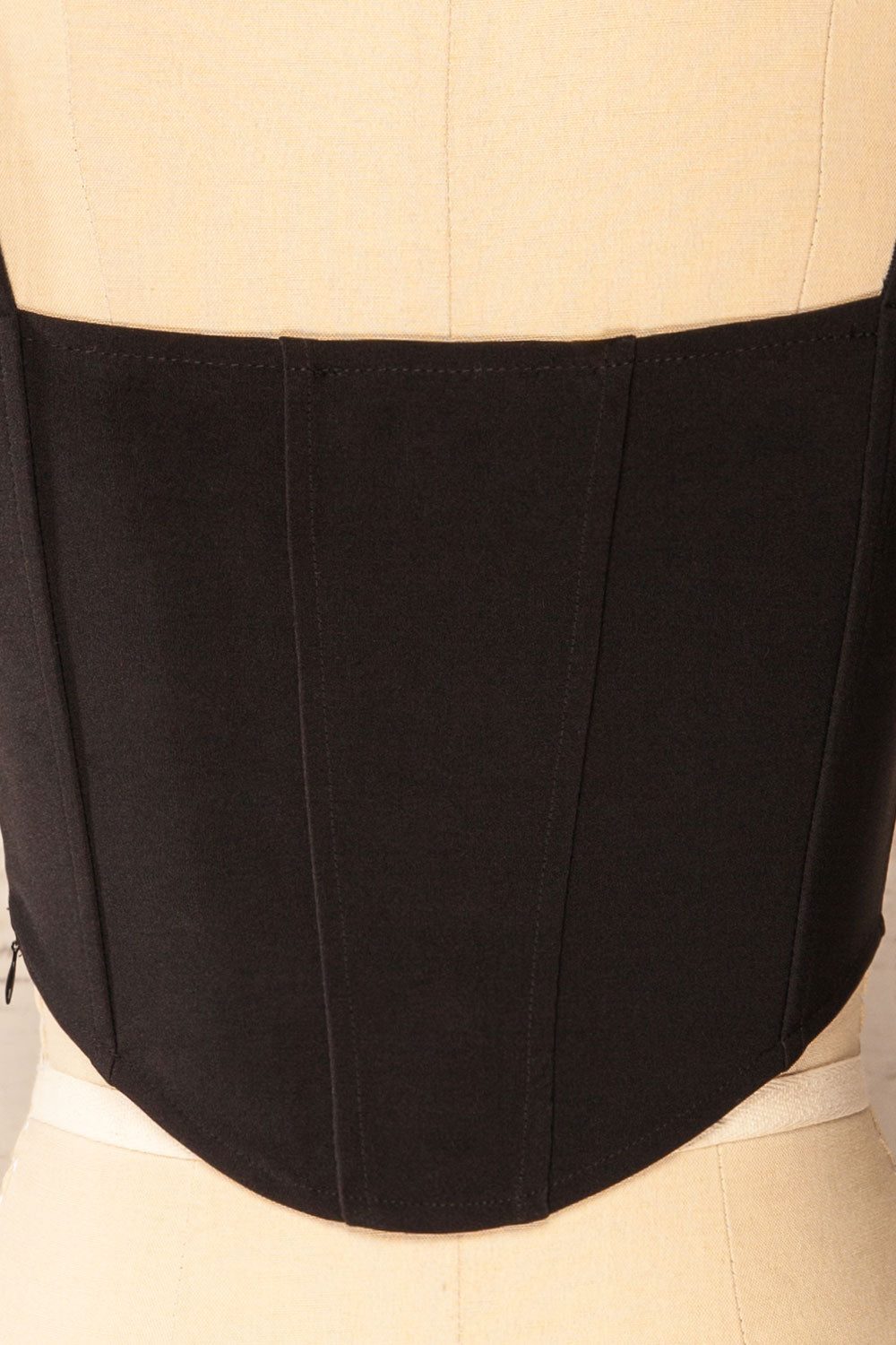 Macon Black Corset Crop Top | La petite garçonne details