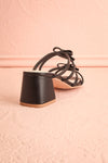 Macy Black Heeled Sandals w/ Bows | Maison garçonne back view