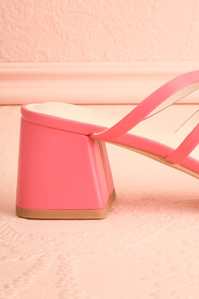 Macy Pink Heeled Sandals w/ Bows | Maison garçonne back side close-up
