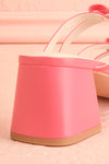 Macy Pink Heeled Sandals w/ Bows | Maison garçonne back close-up