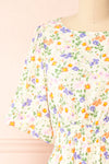 Madaya Short Floral Dress w/ Elastic Waist | Boutique 1861 front close-up