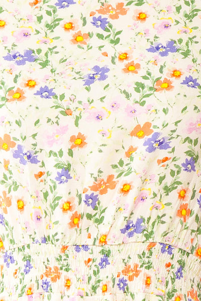 Madaya Short Floral Dress w/ Elastic Waist | Boutique 1861 fabric