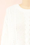 Madeleine Ivory Cropped Cable Knit Sweater | Boutique 1861 front close-up