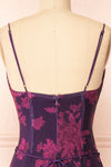 Madelief Floral Maxi Dress w/ Lace-Up Details | Boutique 1861 back close-up