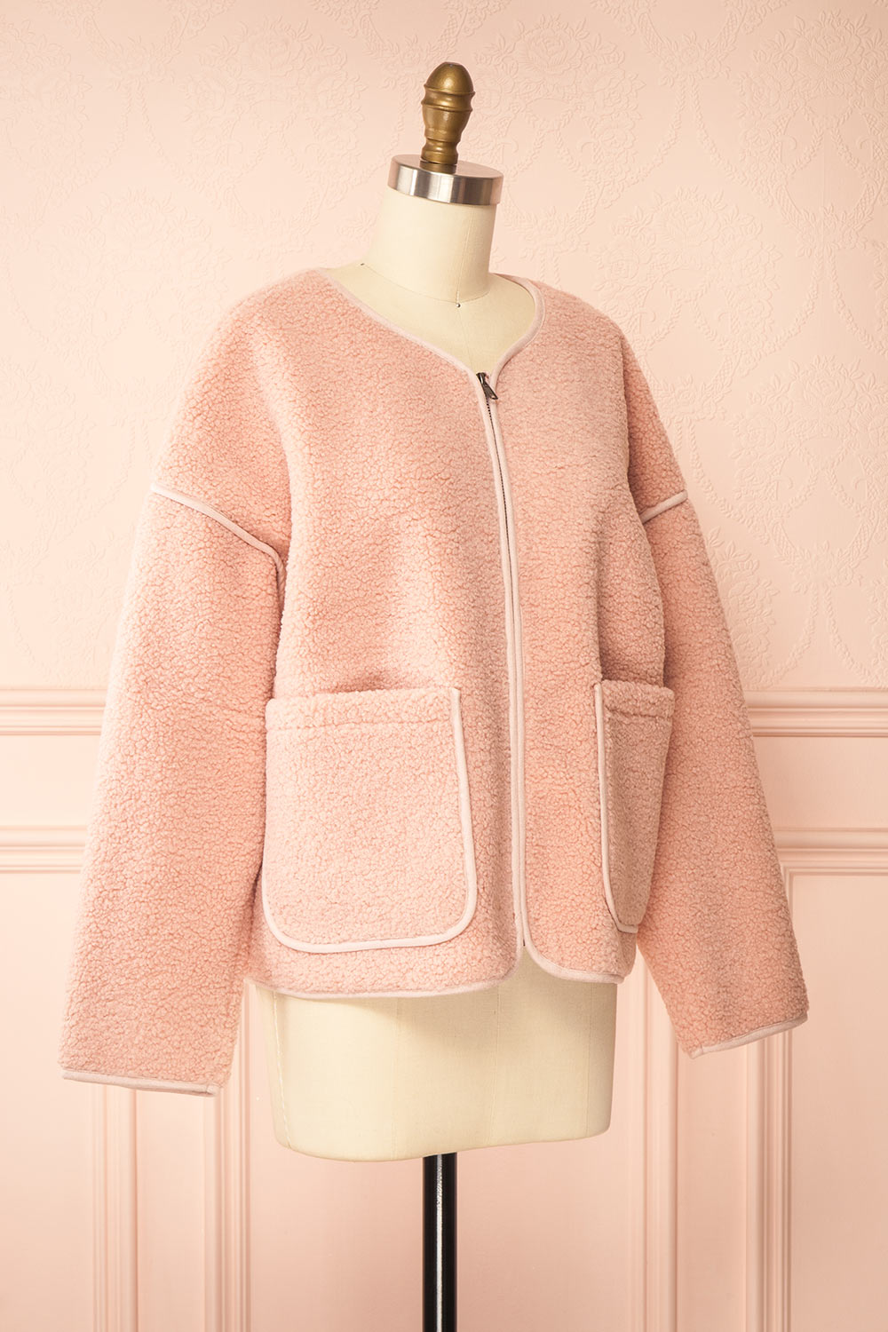 Madja Pink Oversize Curly Jacket | Boutique 1861  side view