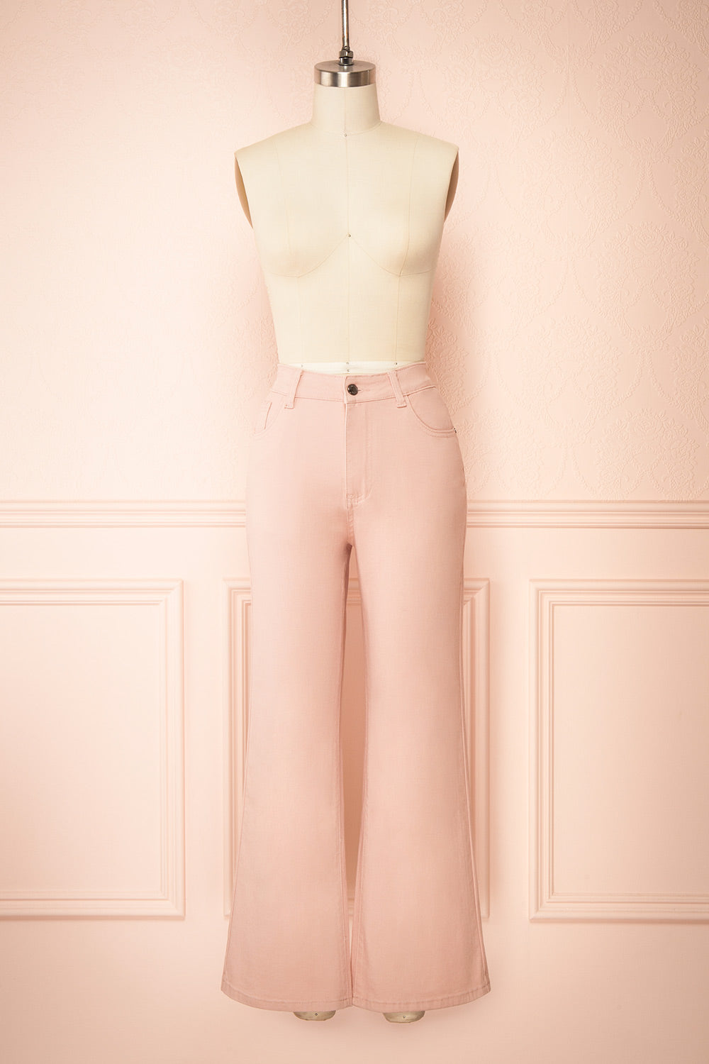 Madoka Pink High-Waisted Denim Pants | Boutique 1861 front view