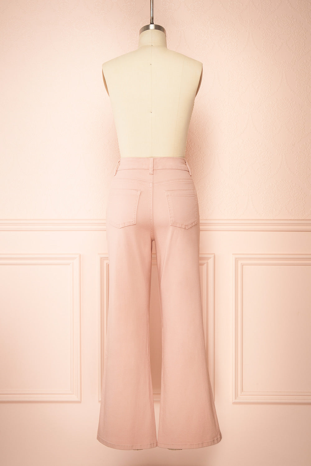 Madoka Pink High-Waisted Denim Pants | Boutique 1861  back view