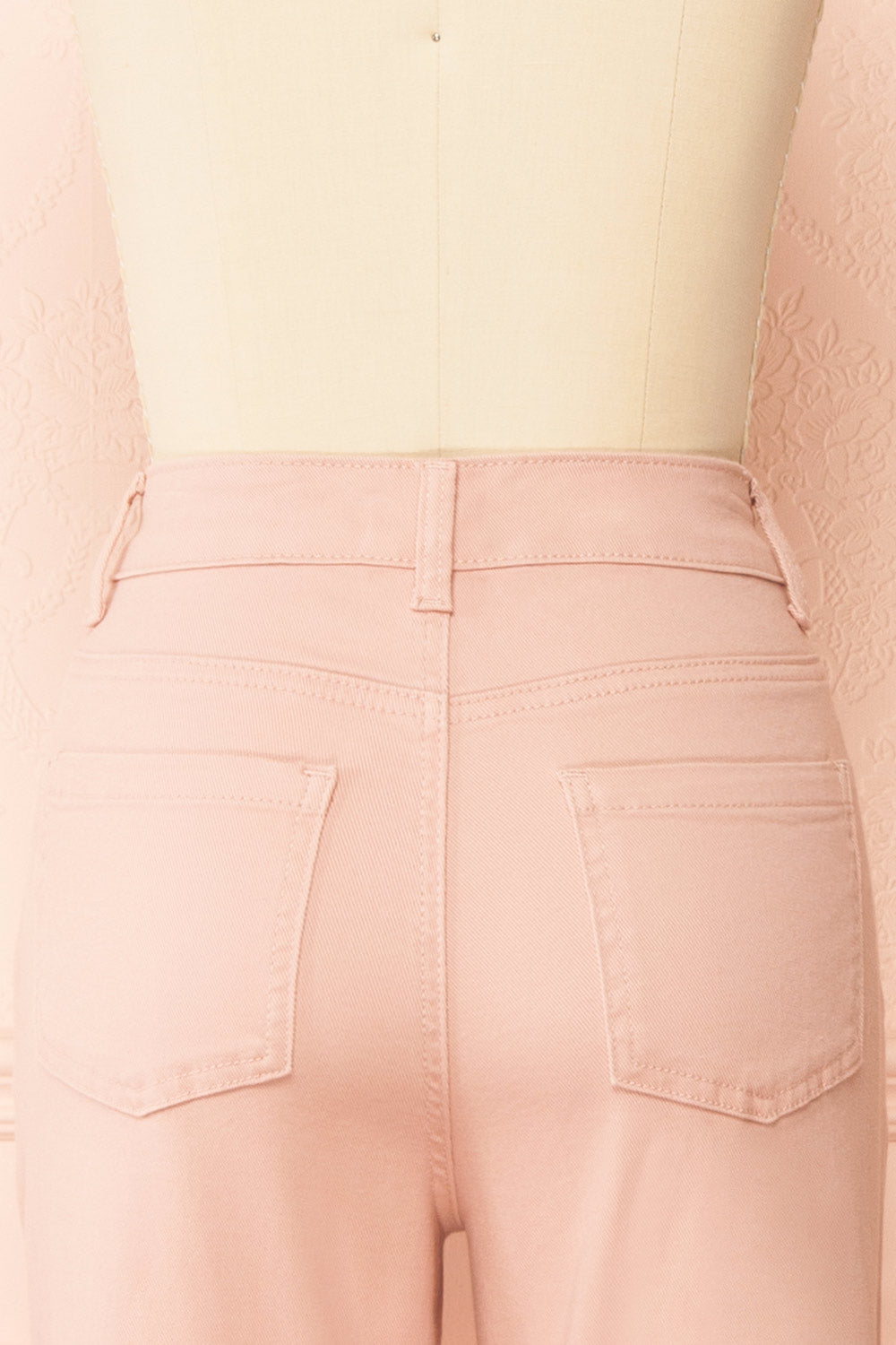 Madoka Pink High-Waisted Denim Pants | Boutique 1861  back