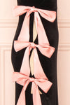 Maelise Black Velvet Maxi Dress w/ One Sleeve | Boutique 1861 side close-up