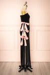 Maelise Black Velvet Maxi Dress w/ One Sleeve | Boutique 1861 side view