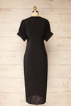 Maelle Black Midi Shirt Dress w/ Tied Neckline | La petite garçonne  back view
