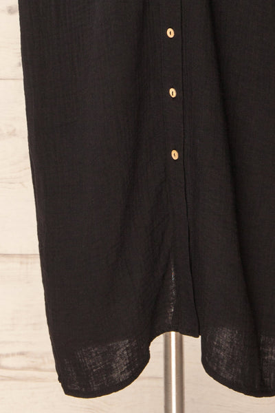Maelle Black Midi Shirt Dress w/ Tied Neckline | La petite garçonne bottom