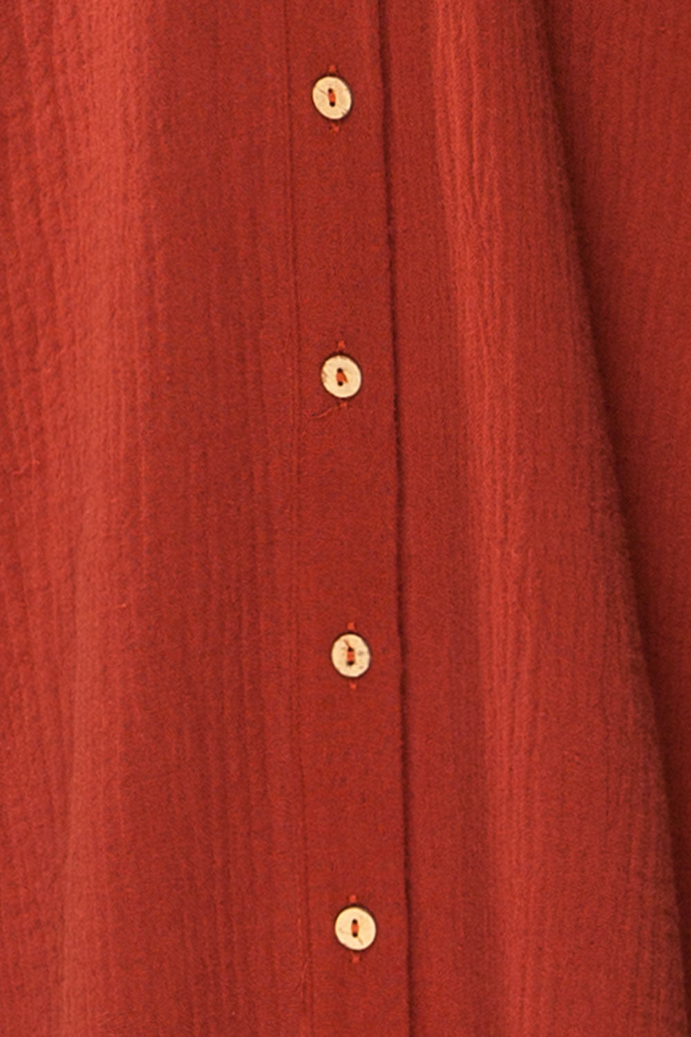 Maelle Rust Midi Shirt Dress w/ Tied Neckline | La petite garçonne fabric 