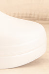 Magnolia White Lightweight Mules | La petite garçonne side close-up