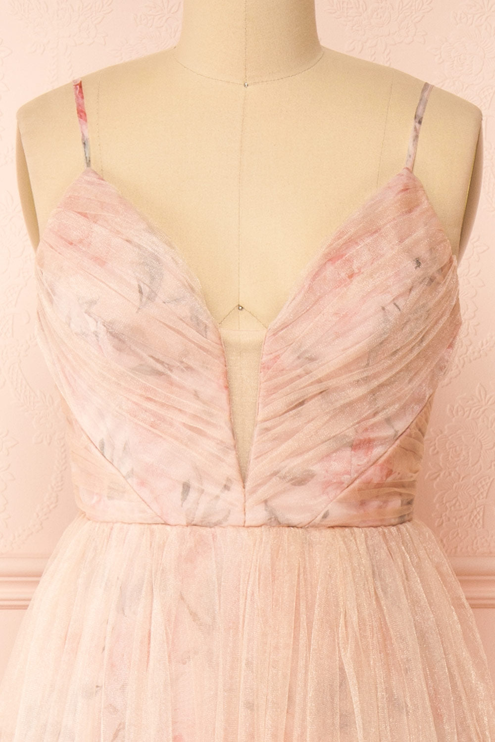 Majah Blush Maxi Floral Tulle Dress | Boutique 1861 front
